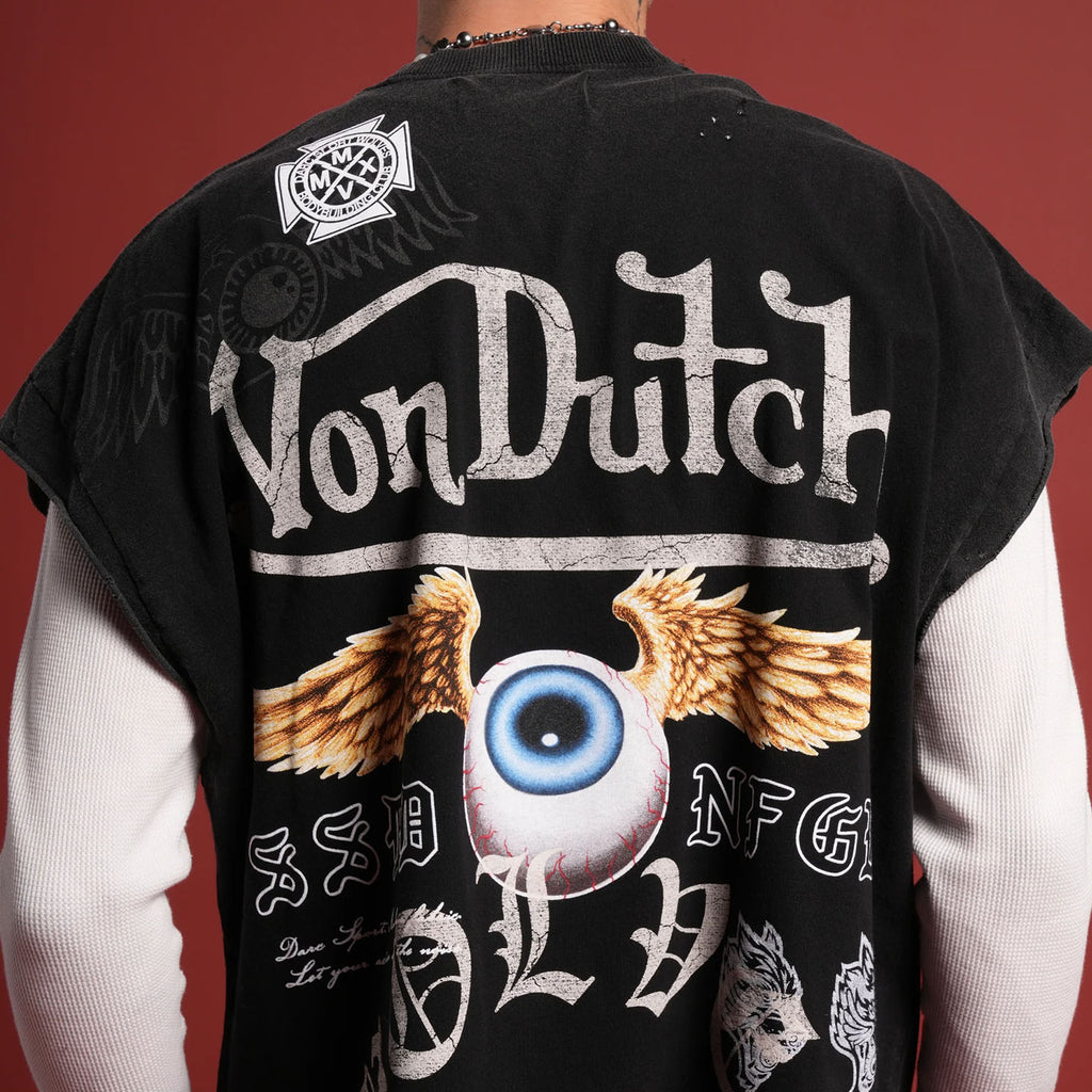 DSVD Wolf NFGU Distressed Black Tank Tee