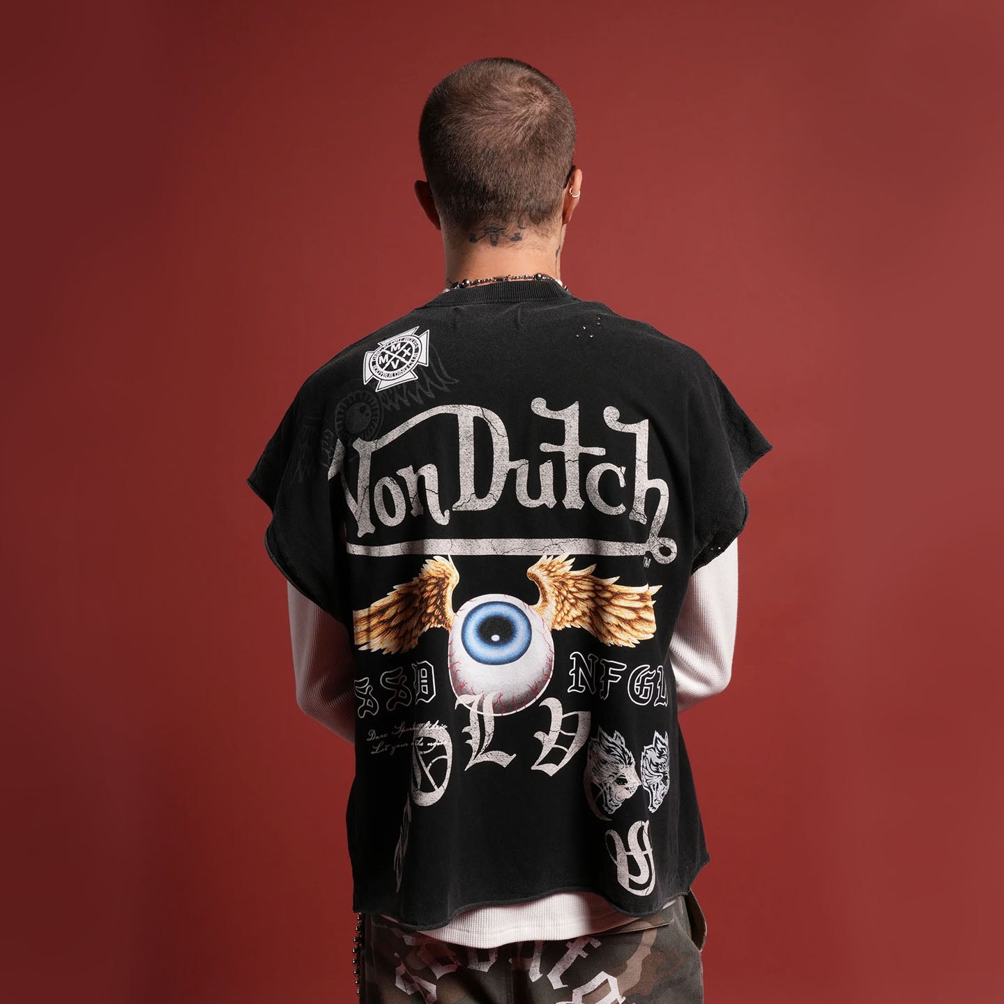 DSVD Wolf NFGU Distressed Black Tank Tee
