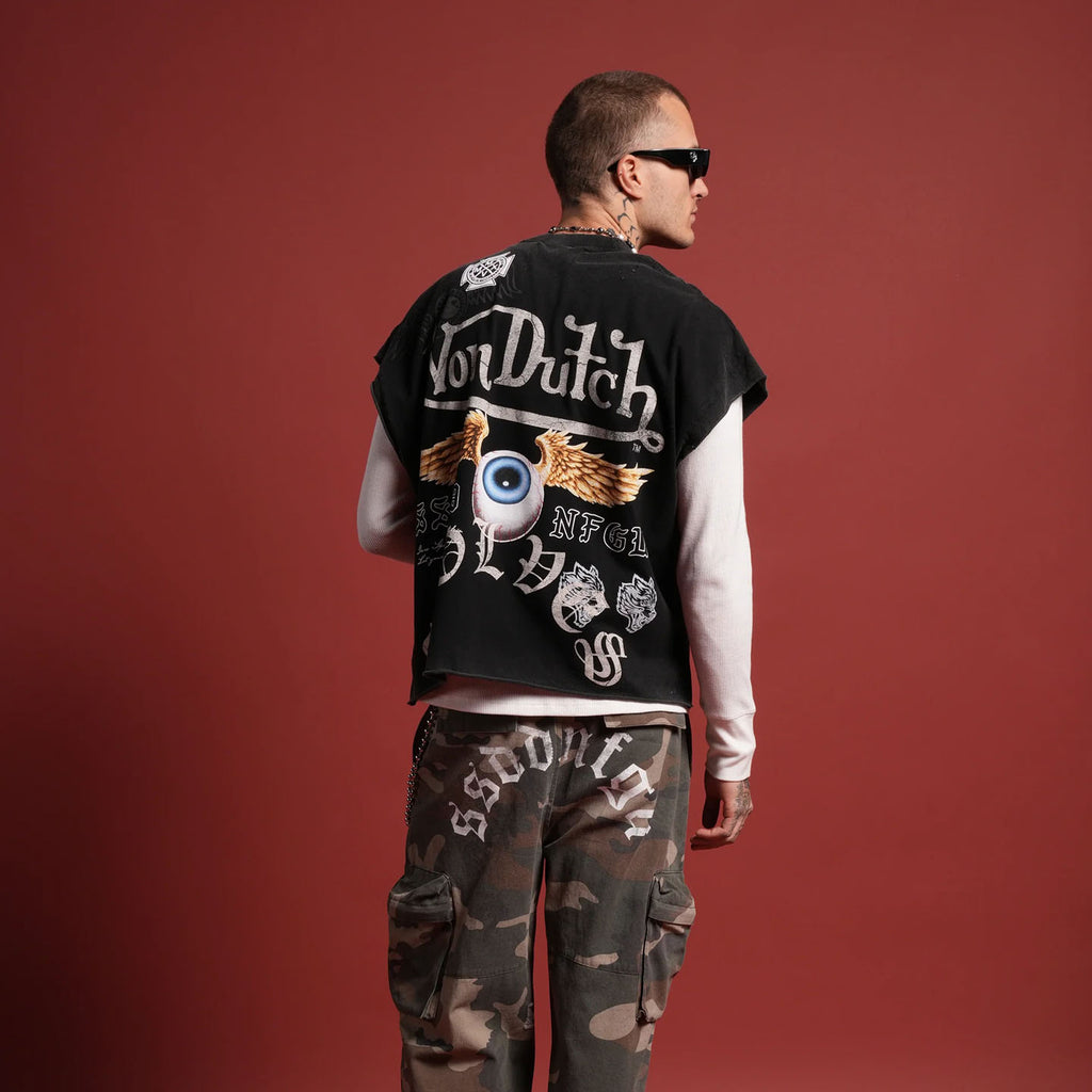 DSVD Wolf NFGU Distressed Black Tank Tee