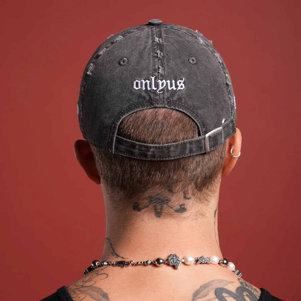DSVD Cherub Eye Ball Distressed Black Dad Cap