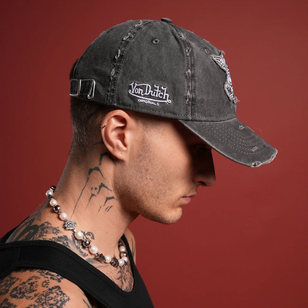 DSVD Cherub Eye Ball Distressed Black Dad Cap