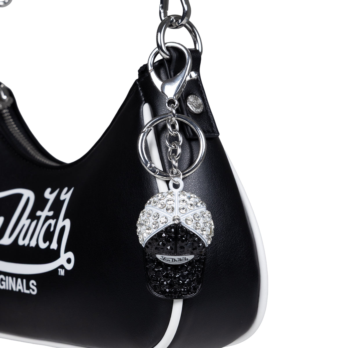 3D Rhinestone Hat Charm Black