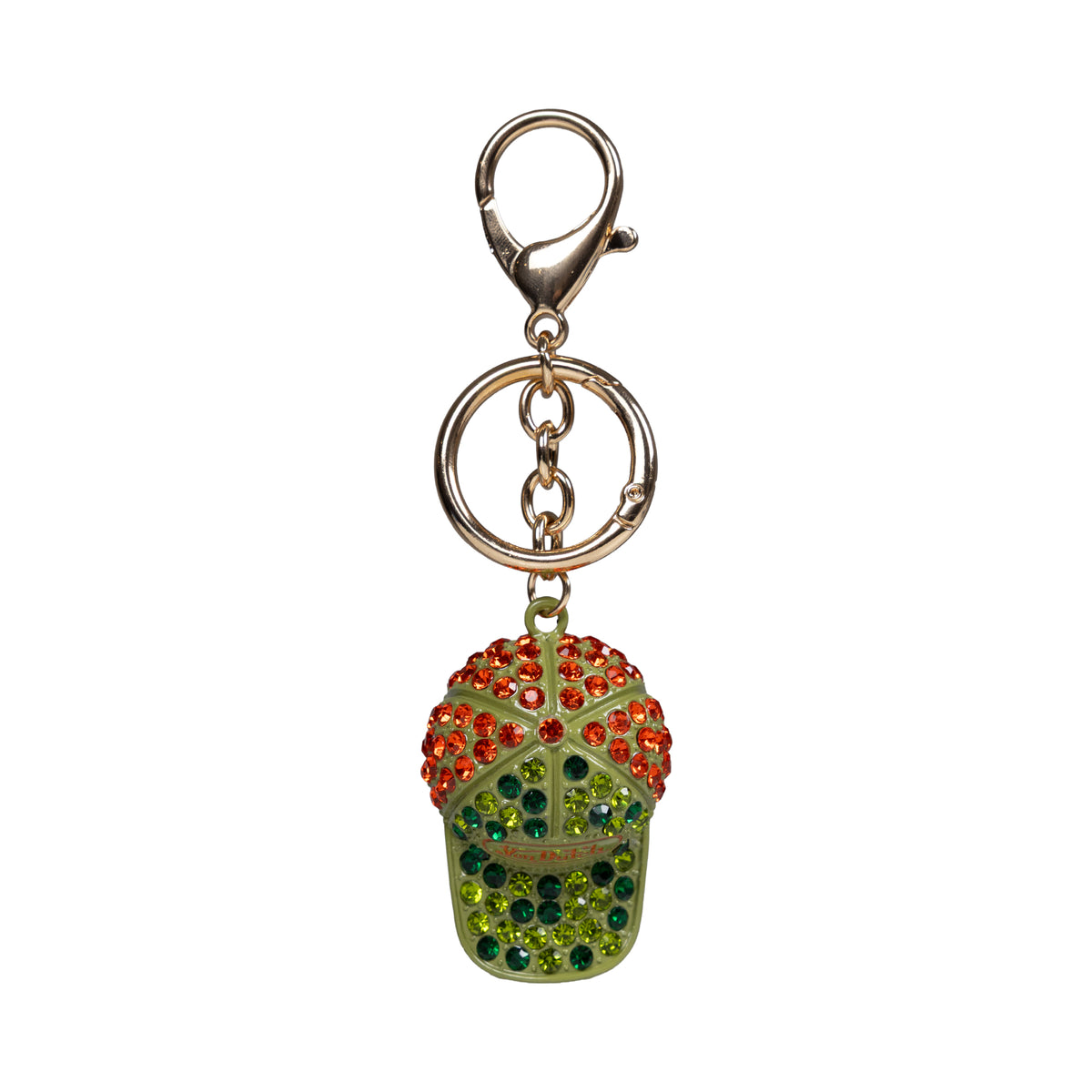 3D Rhinestone Hat Charm Green Camo