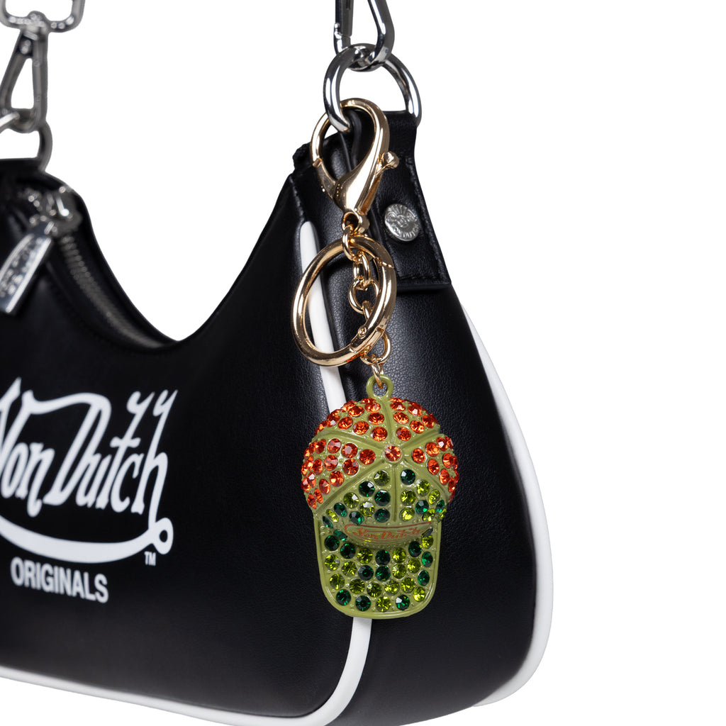 3D Rhinestone Hat Charm Green Camo