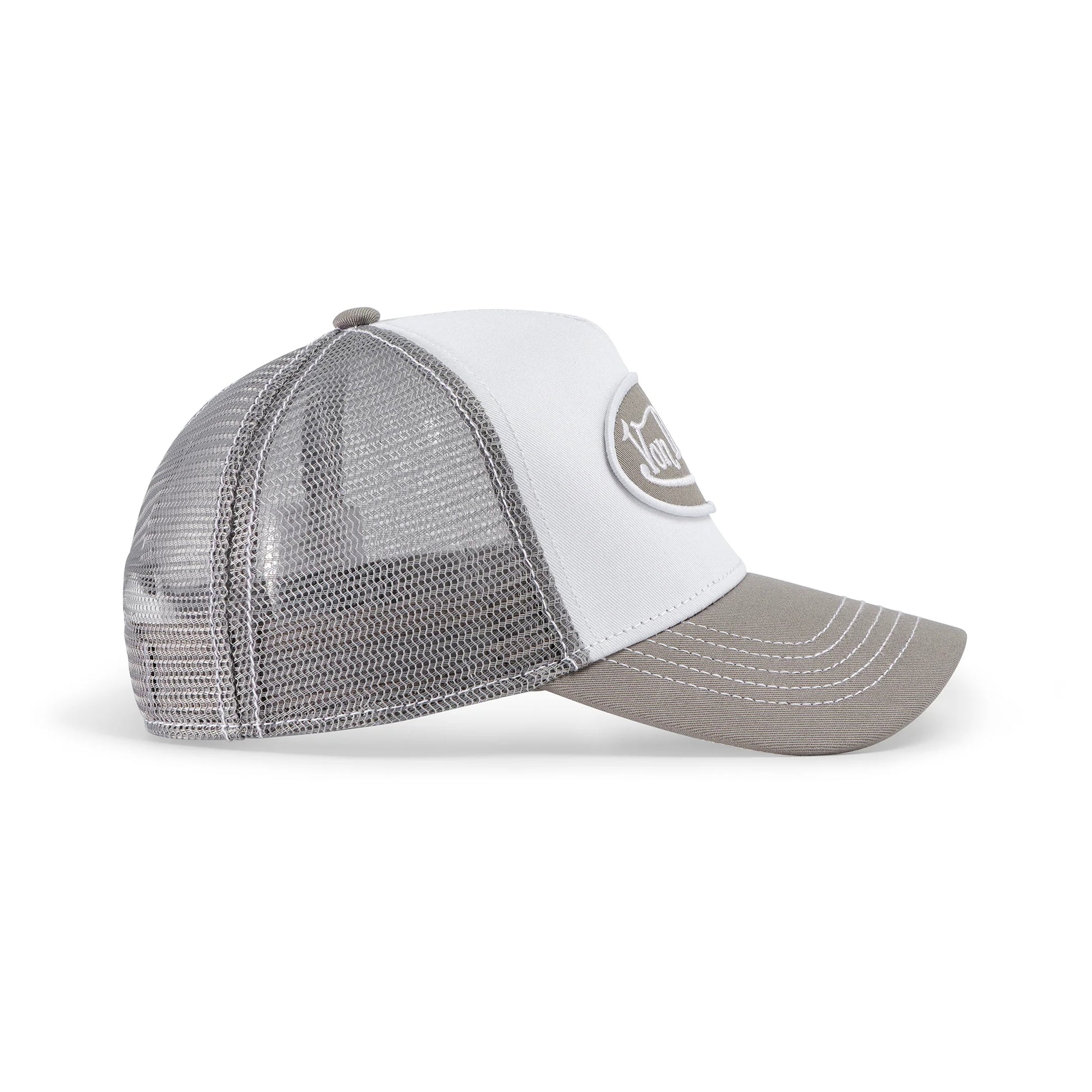 Unisex Twill White Grey Trucker Hat