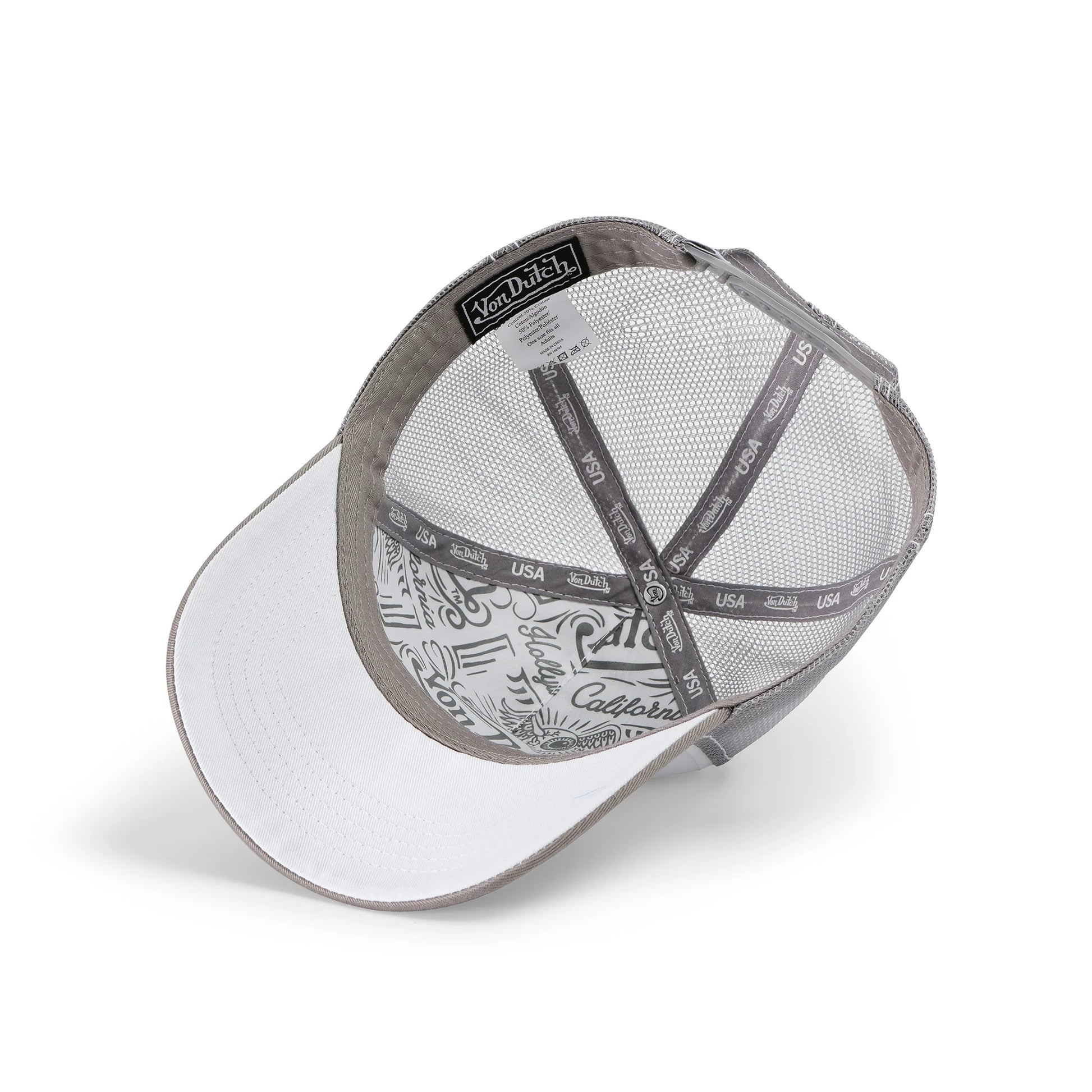 Unisex Twill White Grey Trucker Hat