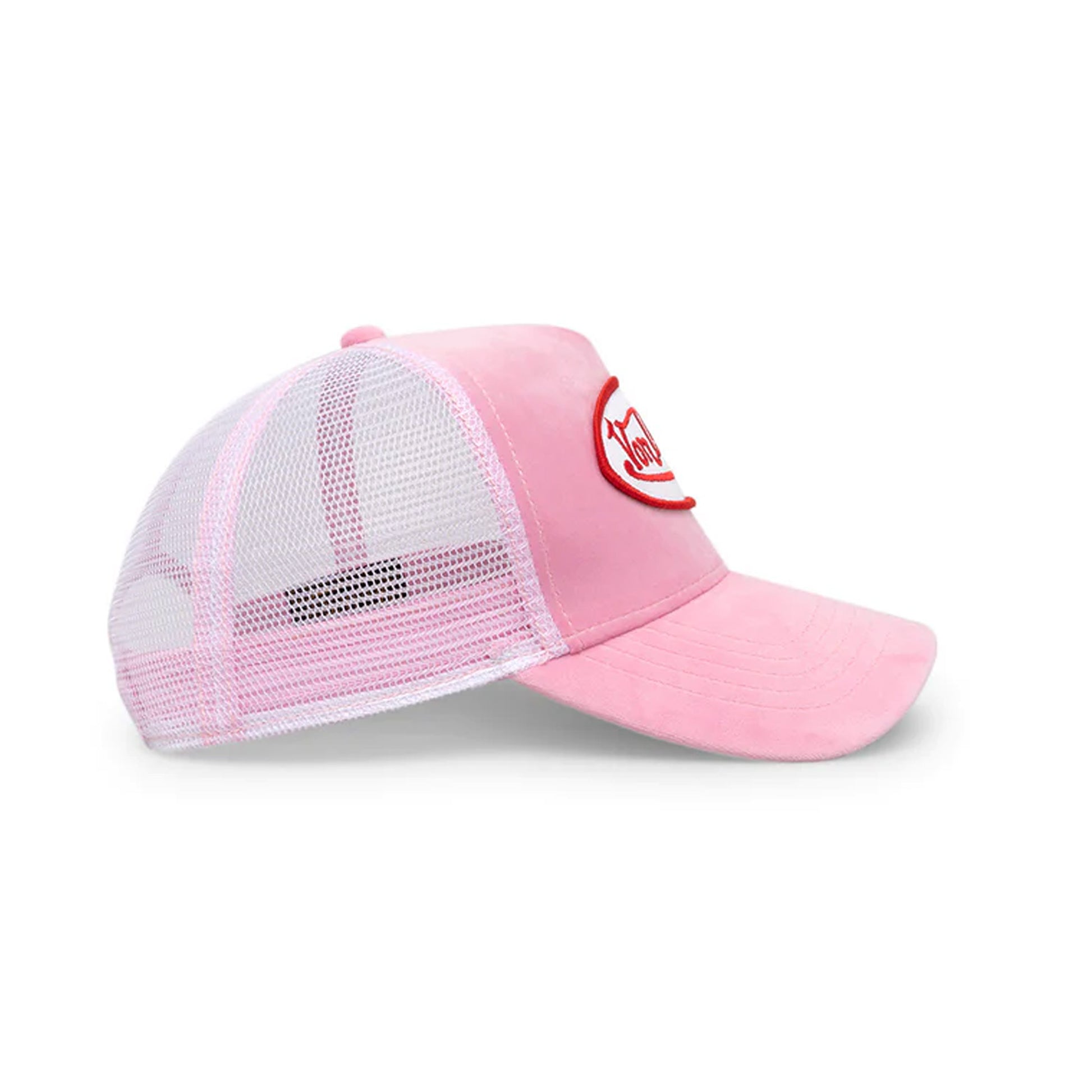 Unisex Pink Velvet Patch Trucker Hat