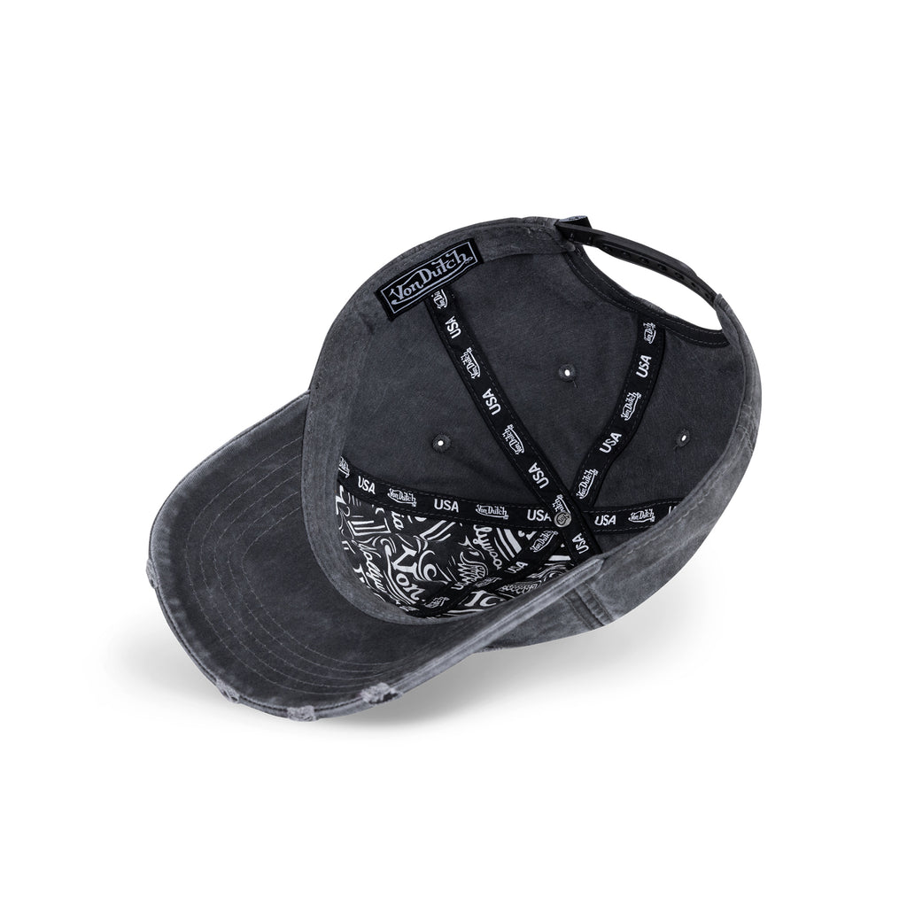 Distressed Dad Cap Washed Black Pink