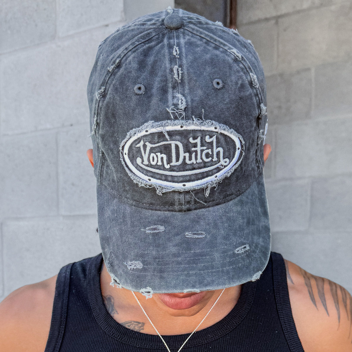 Distressed Dad Cap Black