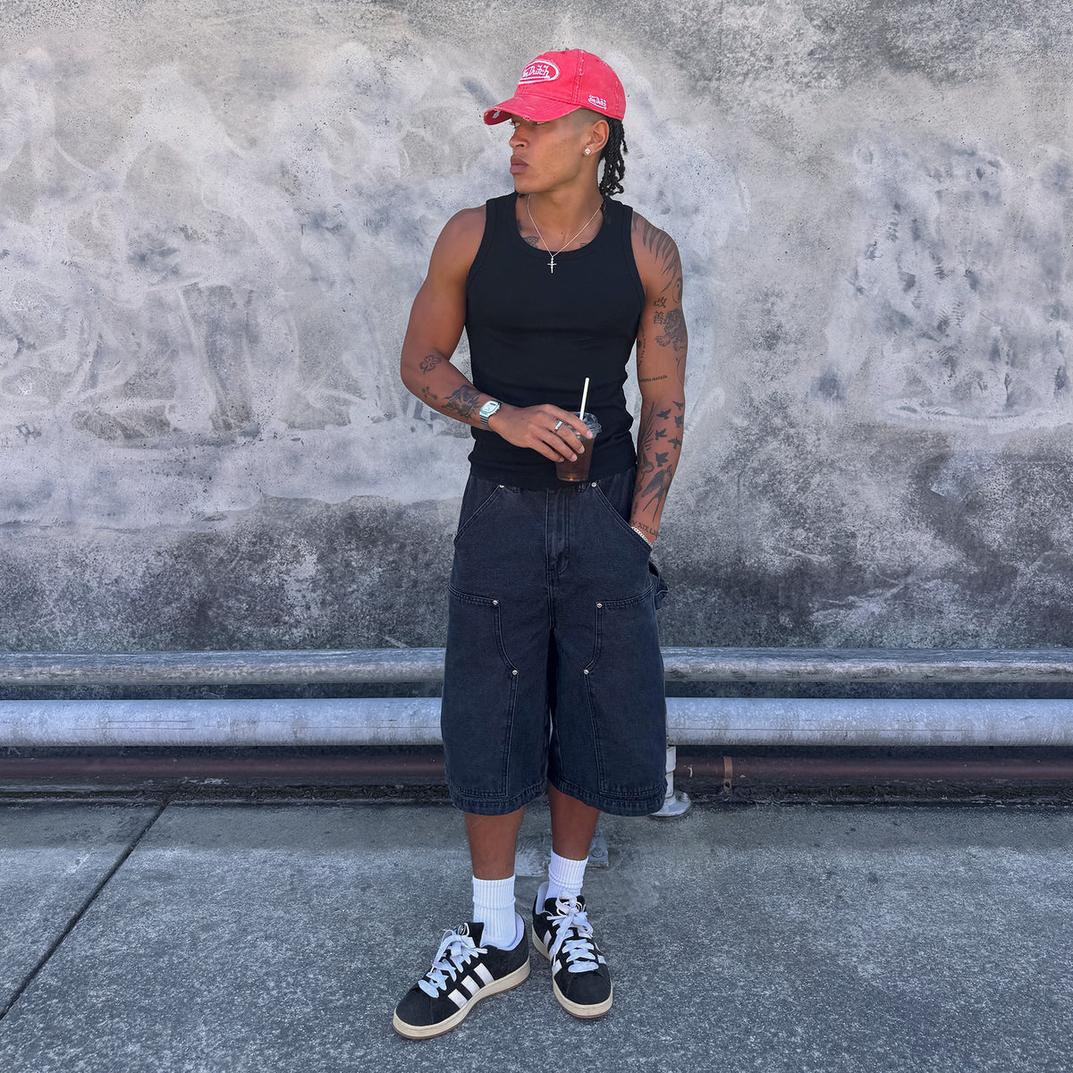 Distressed Dad Cap Washed Red