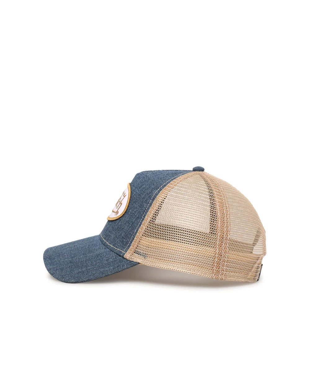 Unisex Blue-Beige Trucker Hat