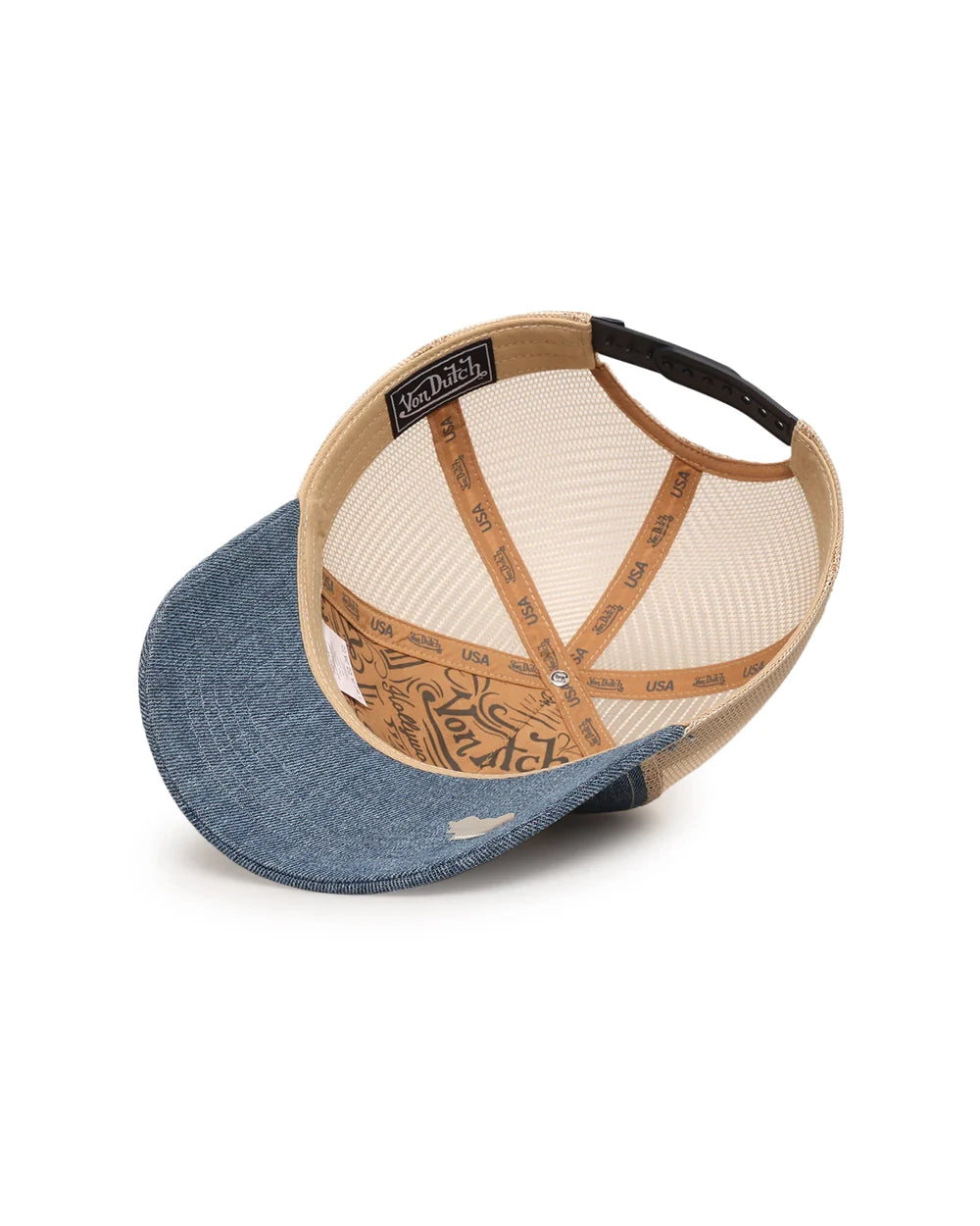 Unisex Blue-Beige Trucker Hat