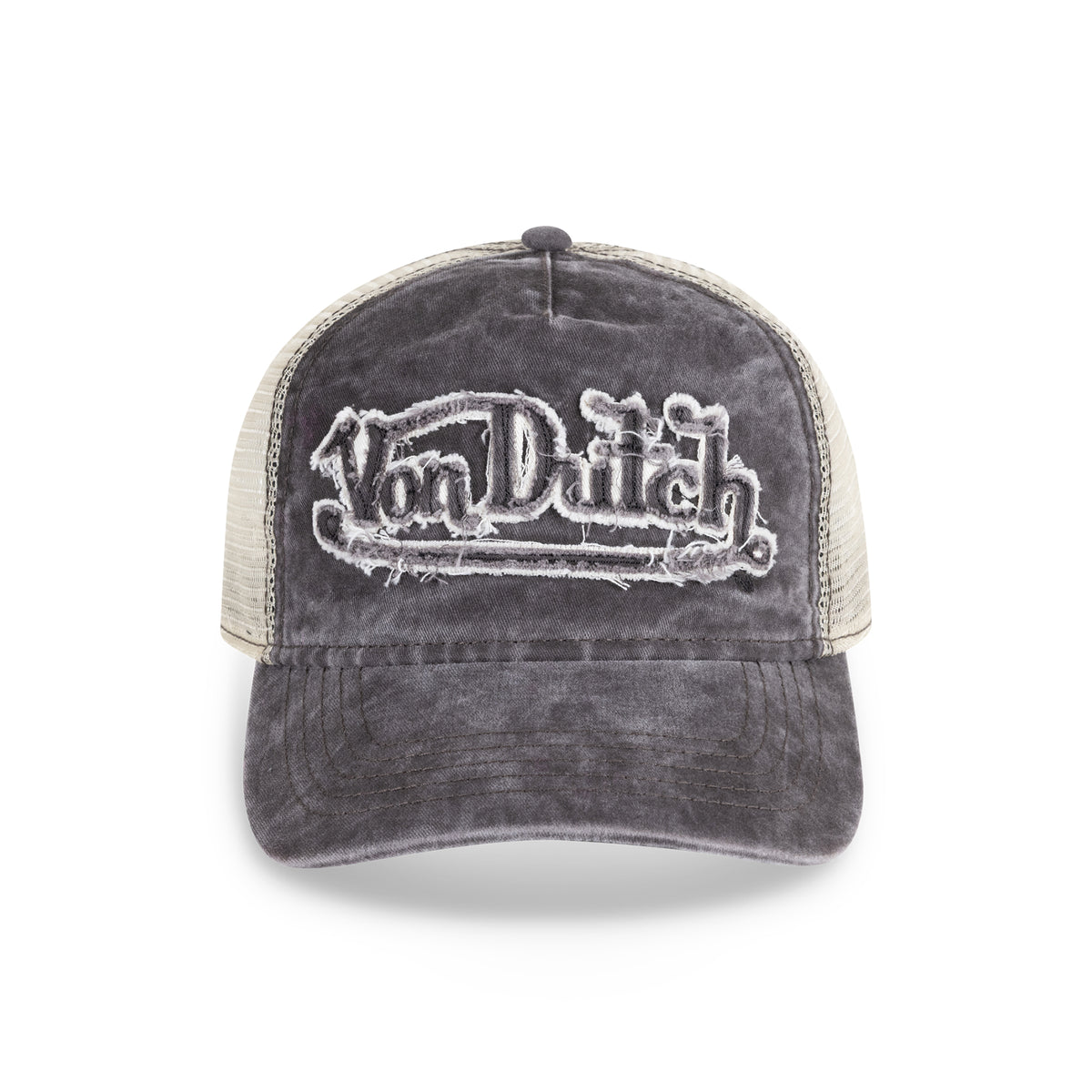 Unisex Trucker Hat Washed Twill Brown Khaki