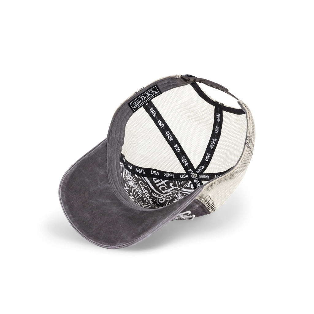 Unisex Trucker Hat Washed Twill Brown Khaki