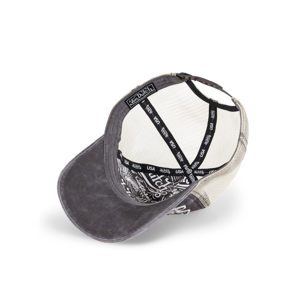 Unisex Trucker Hat Washed Twill Brown Khaki