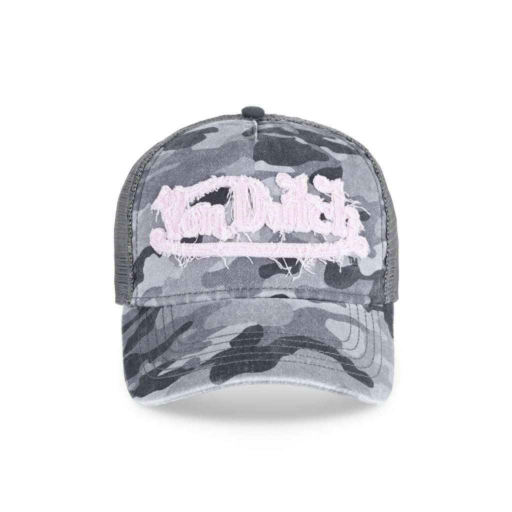 Unisex Trucker Hat Washed Twill Camo Pink