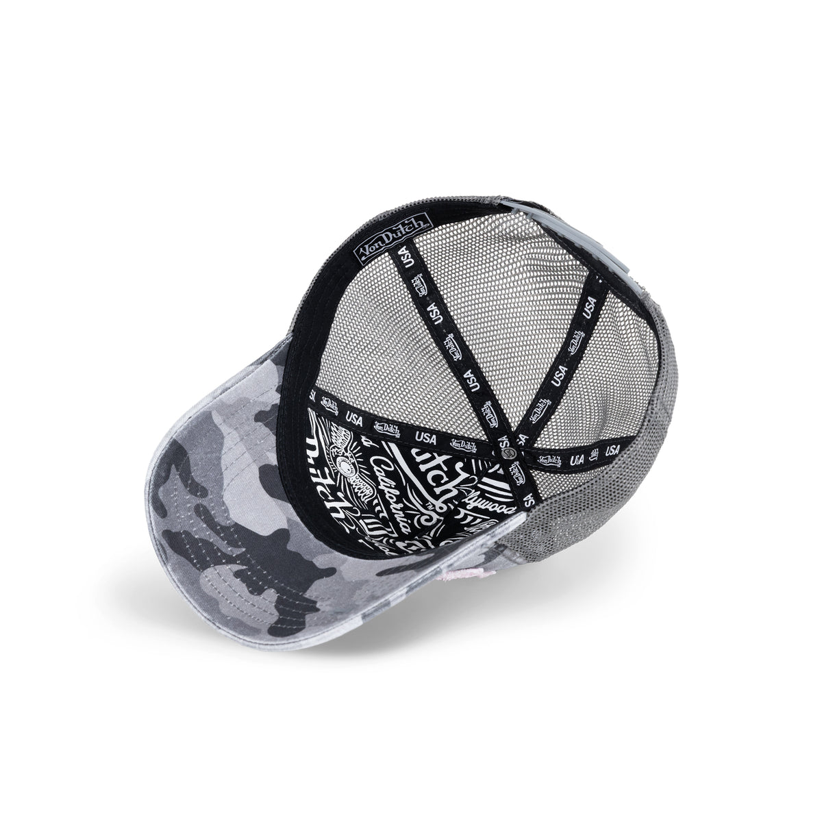 Unisex Trucker Hat Washed Twill Camo Pink