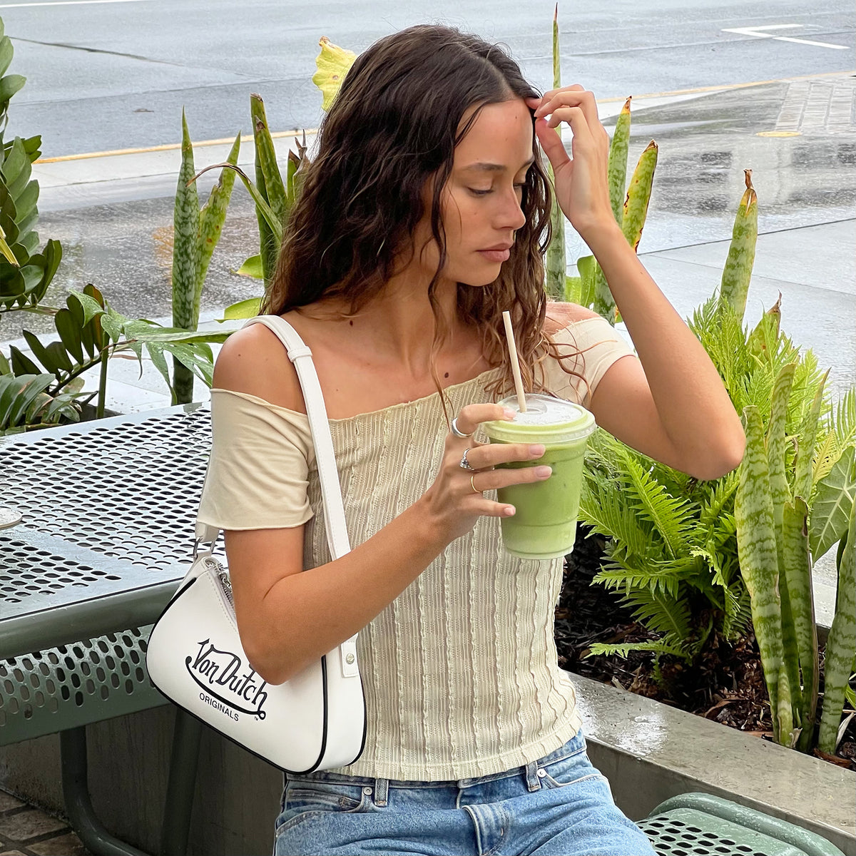 Amy Originals White Shoulder Bag