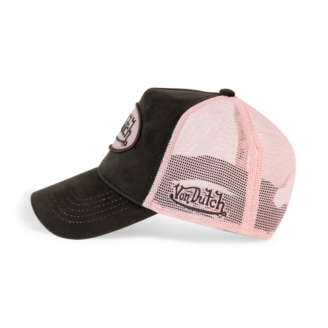 Velvet Patch Brown-Pink Trucker Hat