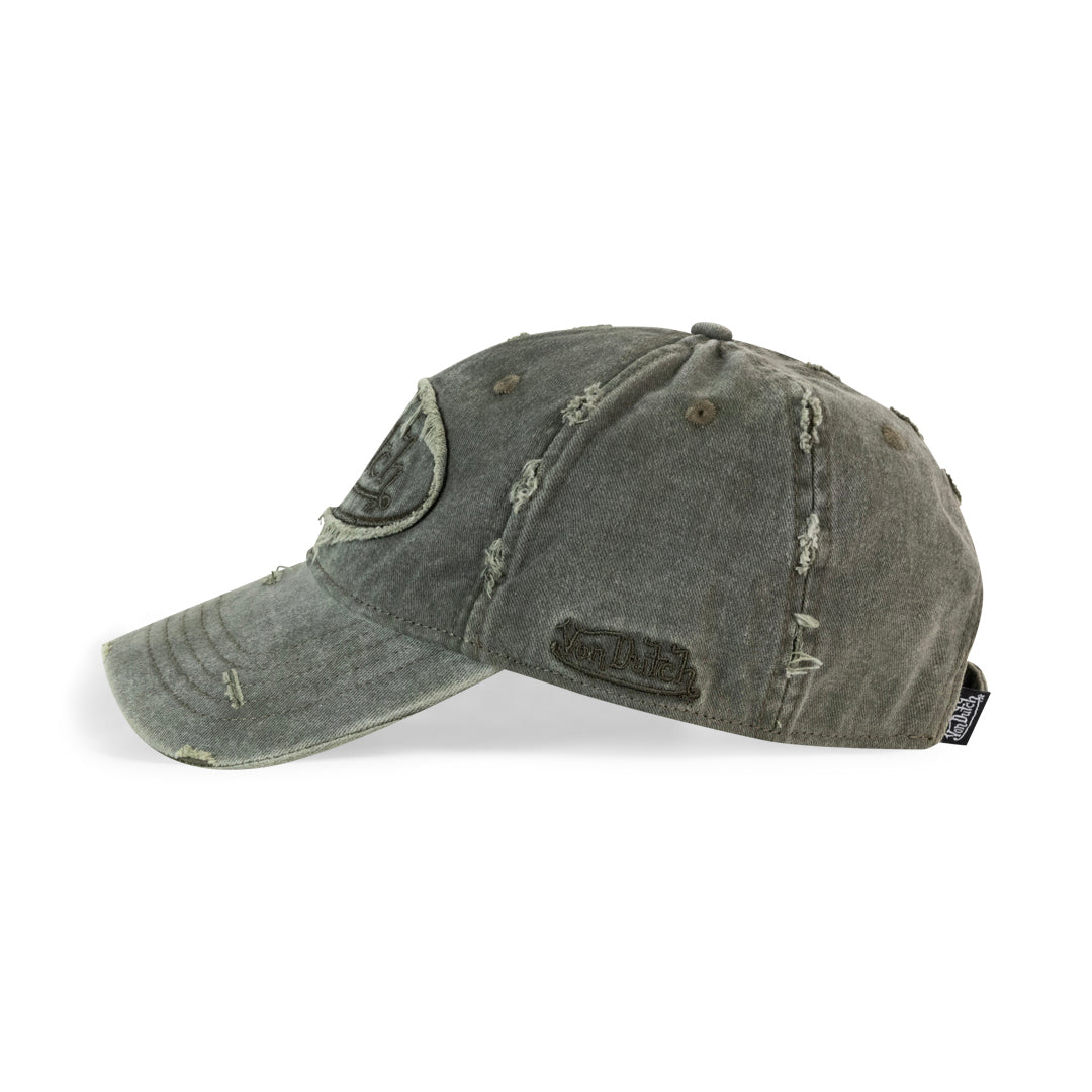 Worn Out Distressed Moss Dad Cap