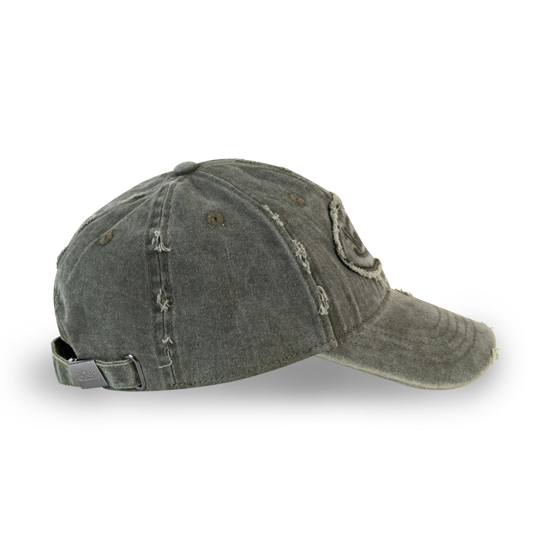 Worn Out Distressed Moss Dad Cap