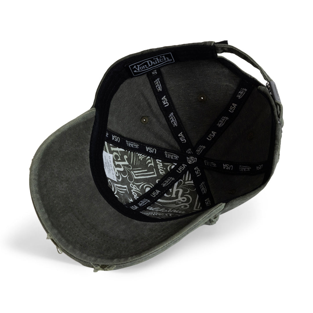 Worn Out Distressed Moss Dad Cap