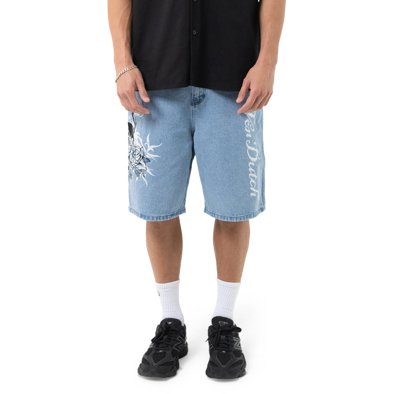 Skull Jean Shorts