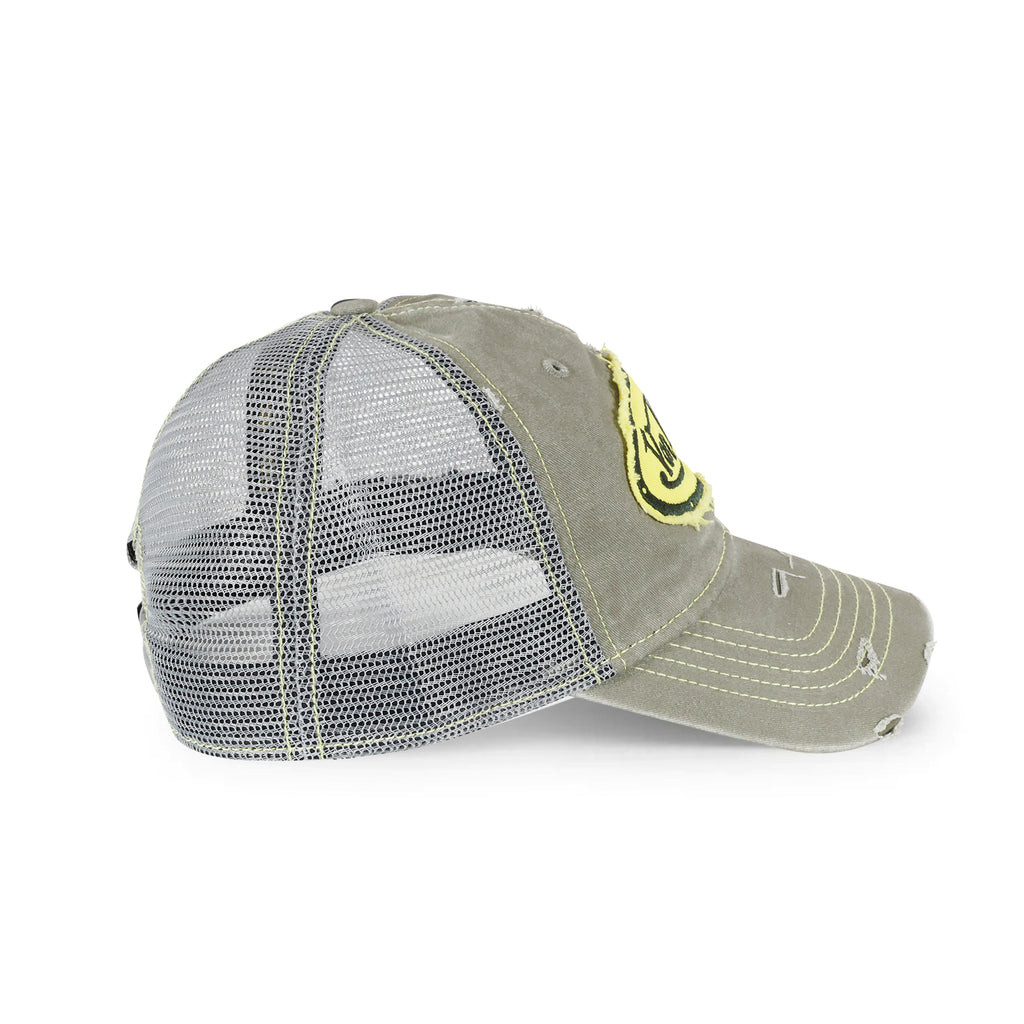 Contrast Distressed Moss-Yellow Trucker Hat