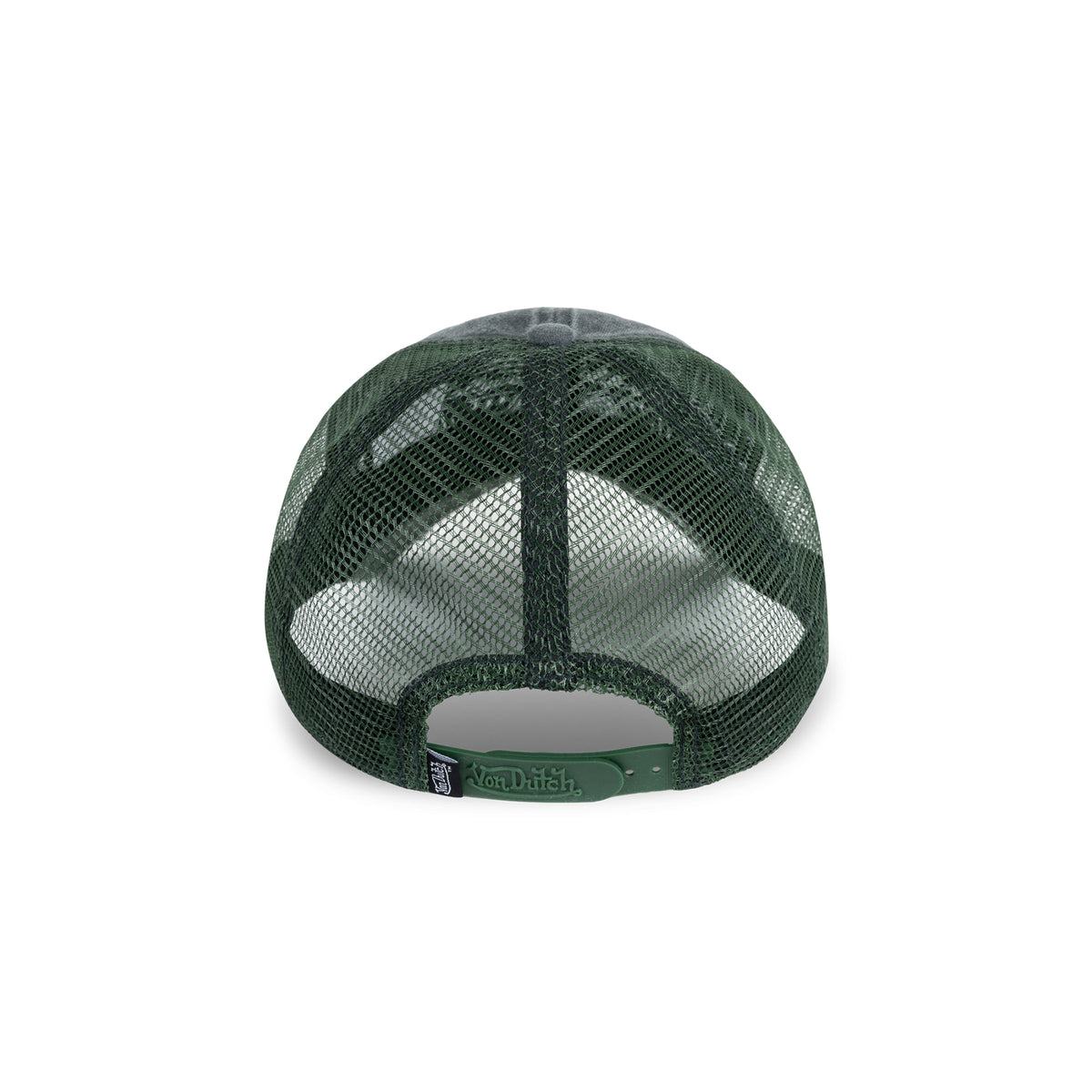 Distressed Trucker Hat Dark Olive White