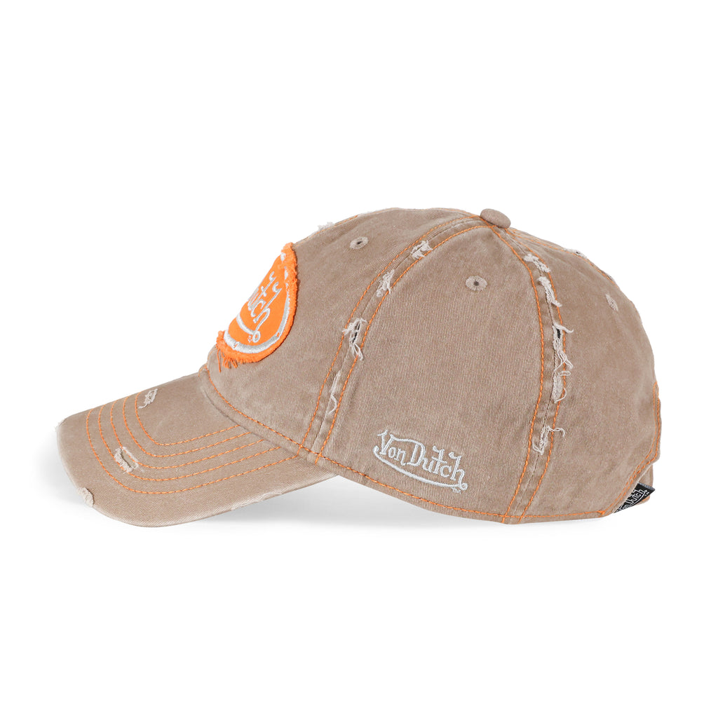 Contrast Distressed Taupe-Orange Dad Cap