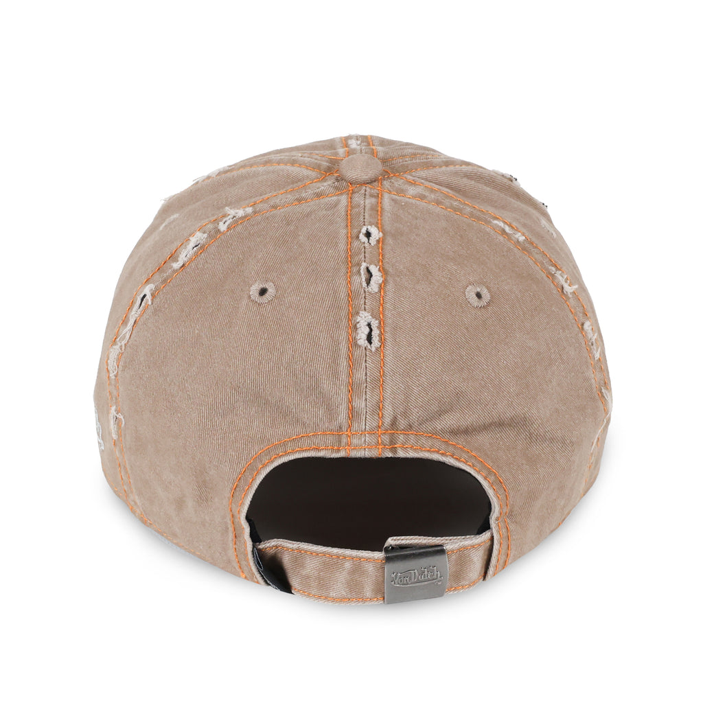 Contrast Distressed Taupe-Orange Dad Cap