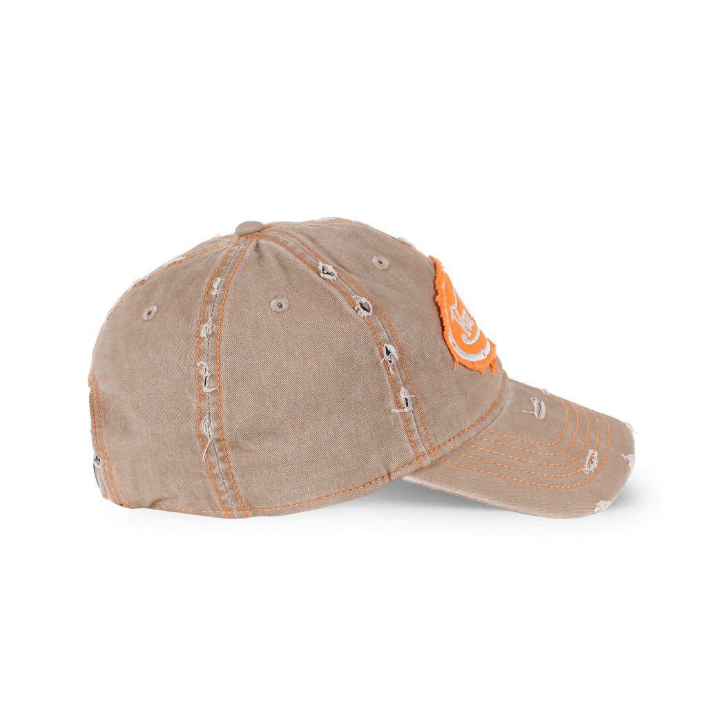 Contrast Distressed Taupe-Orange Dad Cap