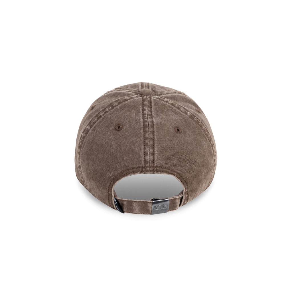 Distressed Denim Dad Cap Washed Brown