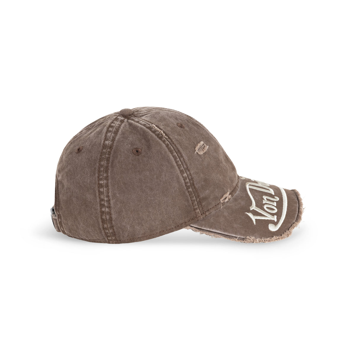 Distressed Denim Dad Cap Washed Brown