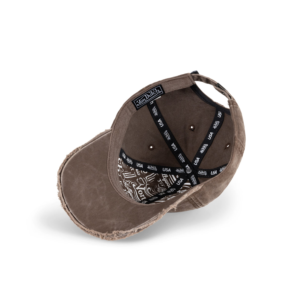 Distressed Denim Dad Cap Washed Brown