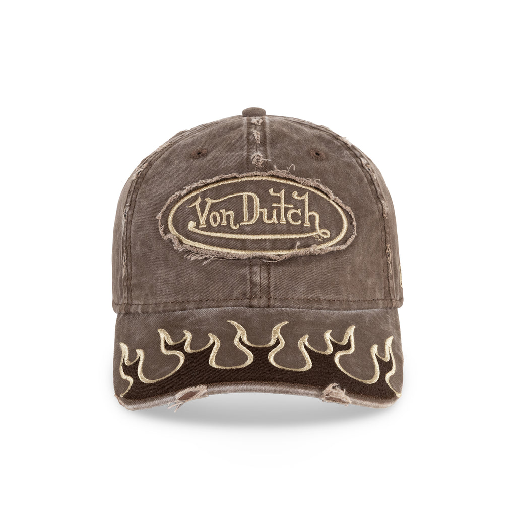 VD Flames Dad Cap Cap Brown