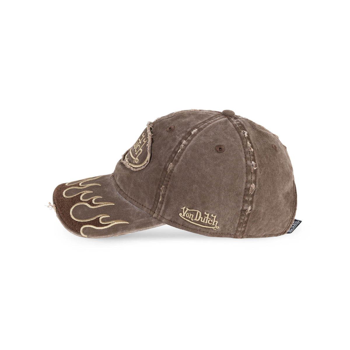VD Flames Dad Cap Cap Brown