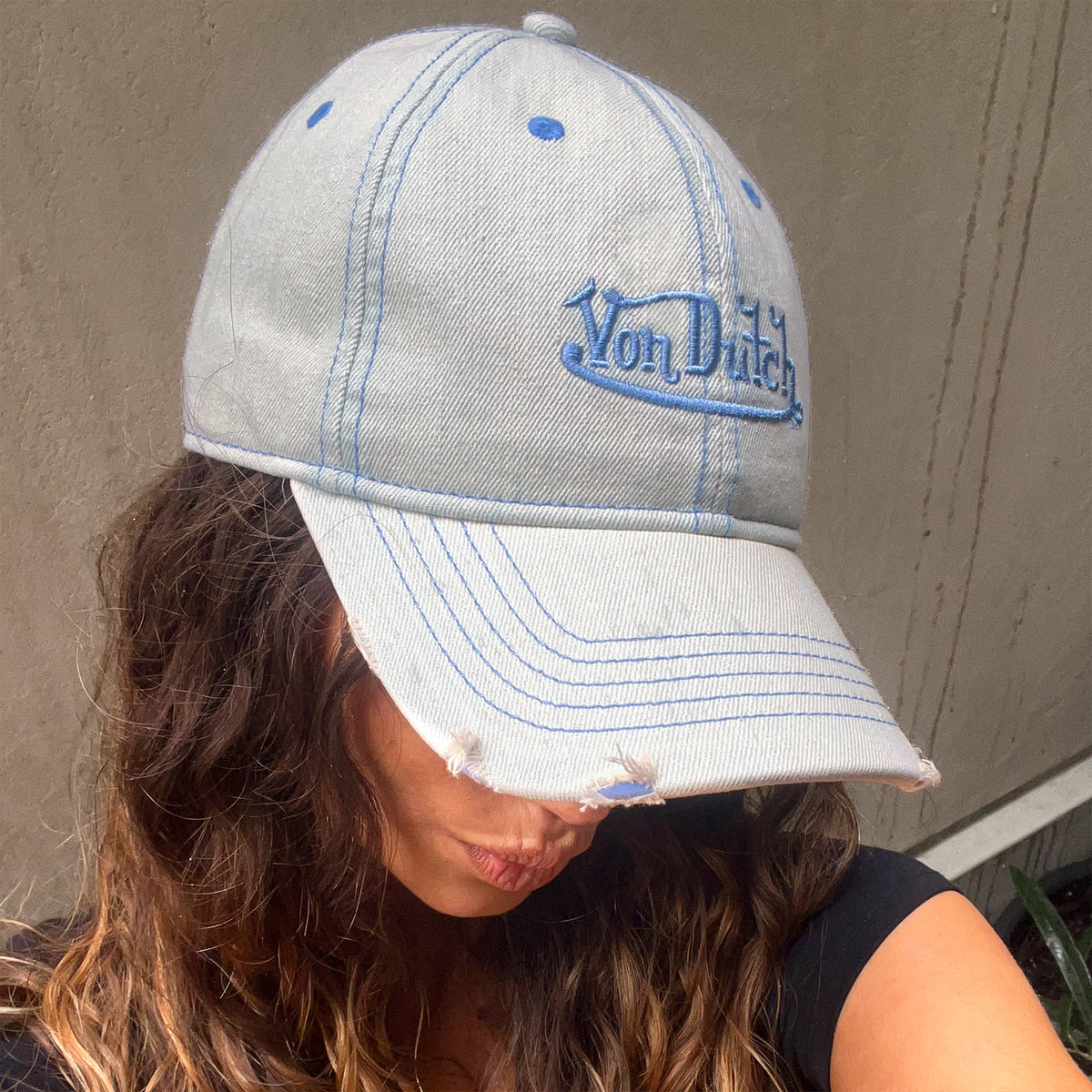 Overdye Dad Cap Light Blue Bleached