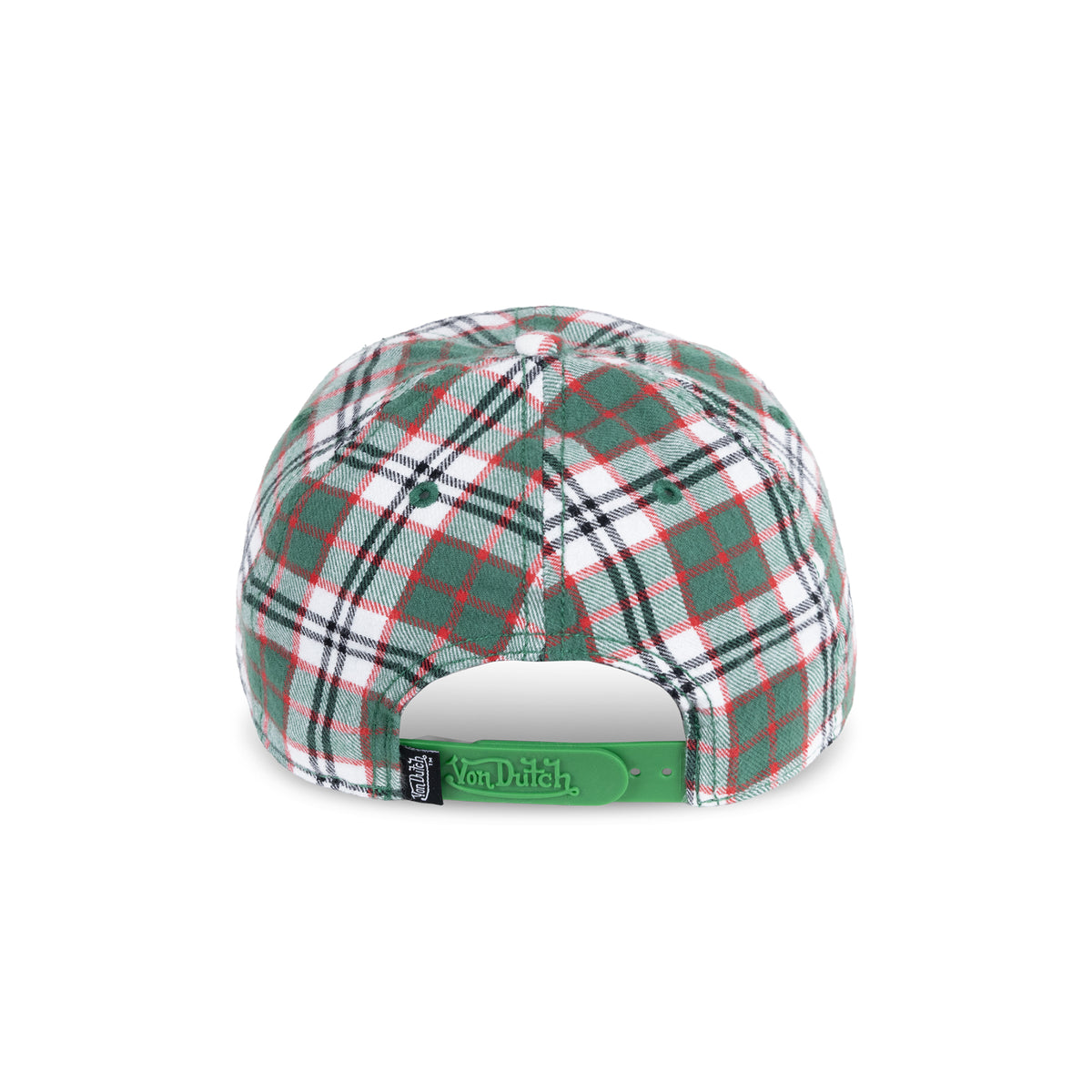 Distressed Plaid Dad Cap Green