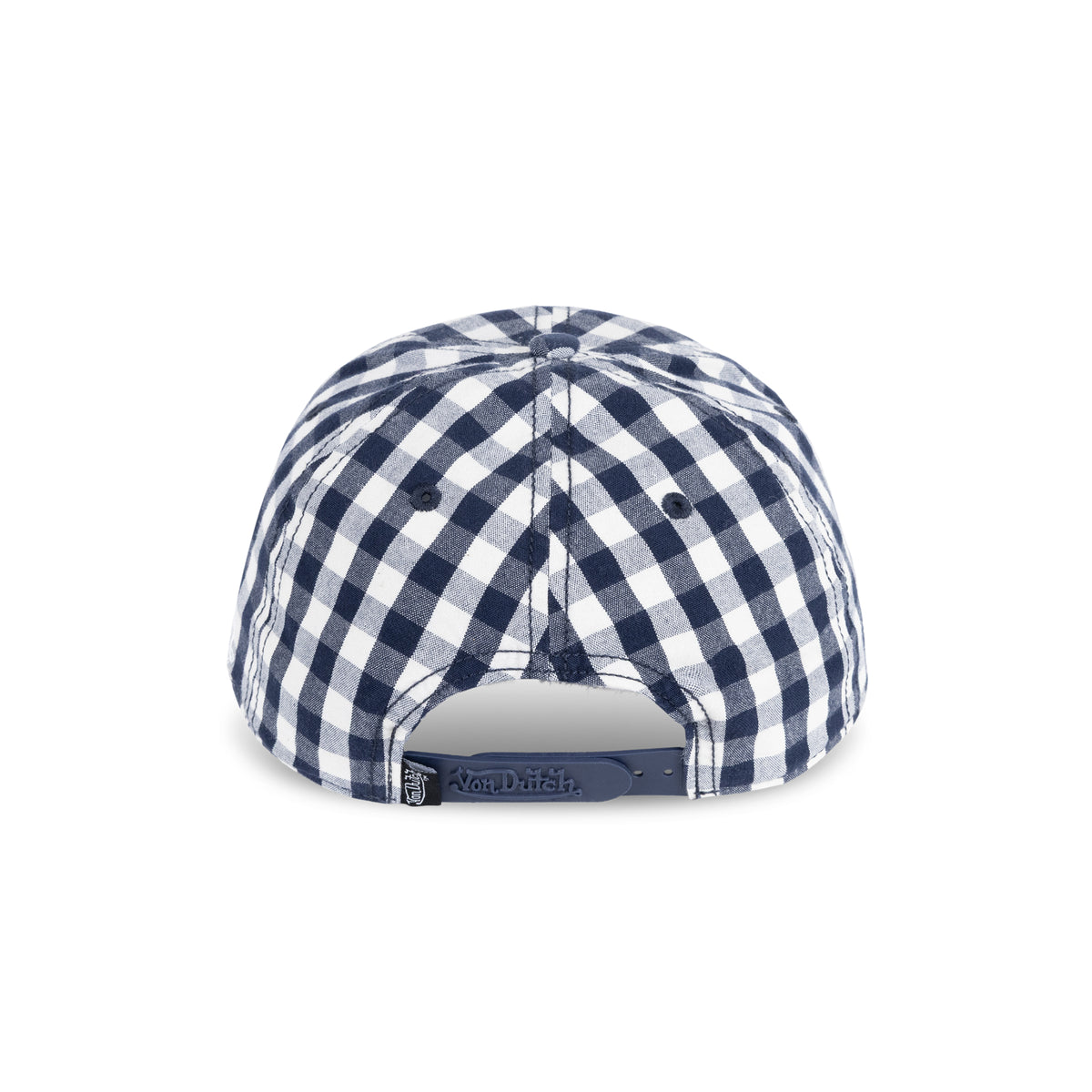 Distressed Plaid Dad Cap Navy