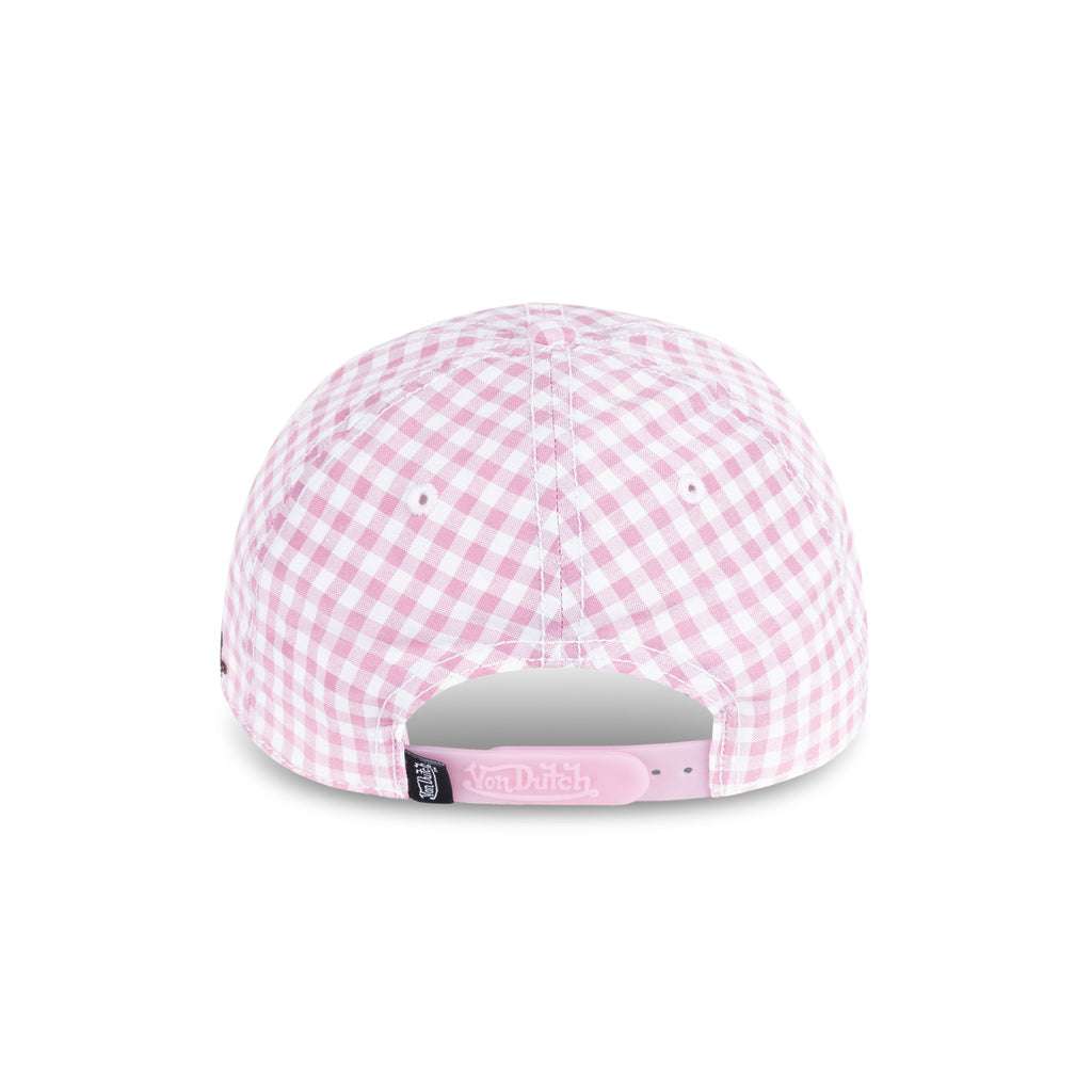 Distressed Plaid Dad Cap Pink