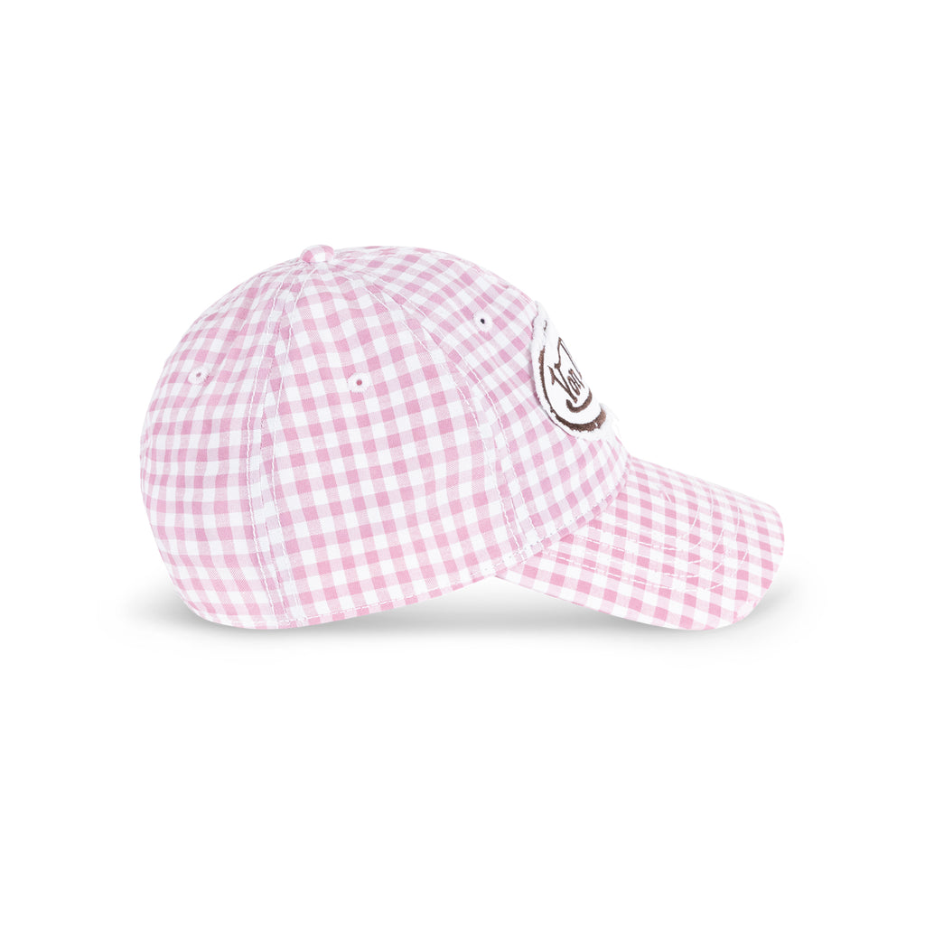 Distressed Plaid Dad Cap Pink