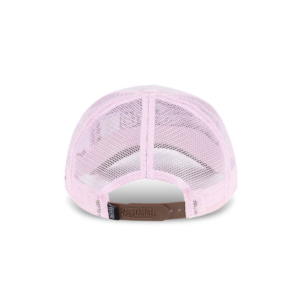 Oval Contrast Trucker Hat Pink Brown