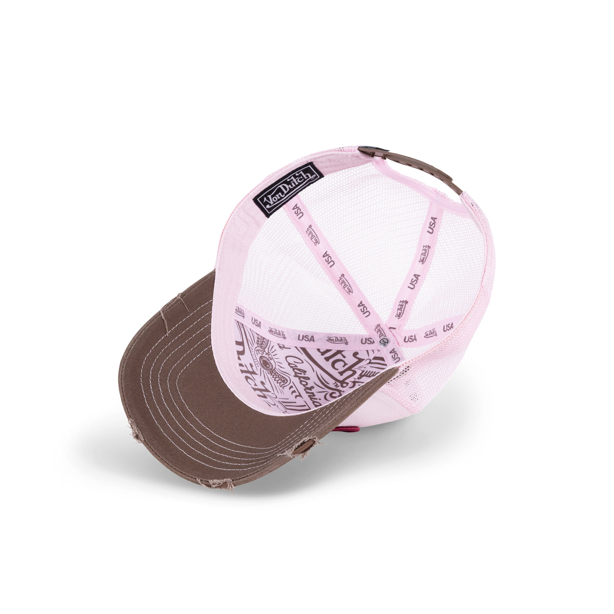 Oval Contrast Trucker Hat Pink Brown