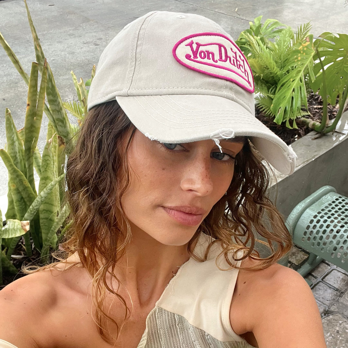 Oval Contrast Dad Cap Cold Beige