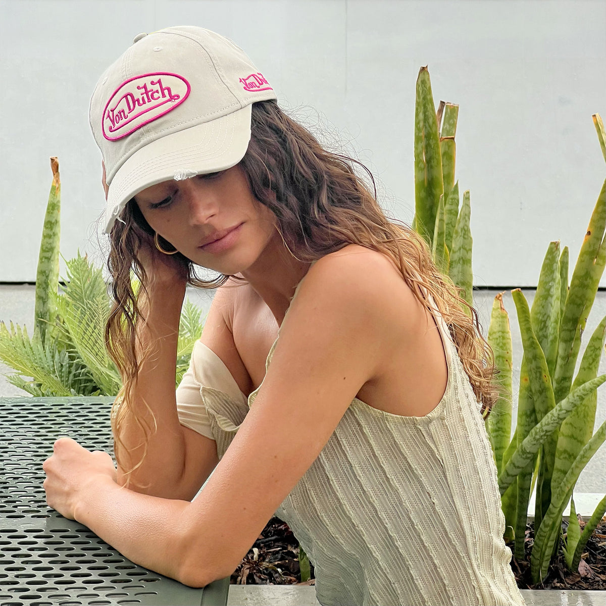 Oval Contrast Dad Cap Cold Beige