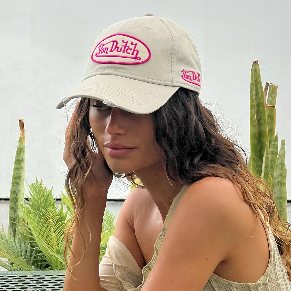 Oval Contrast Dad Cap Cold Beige