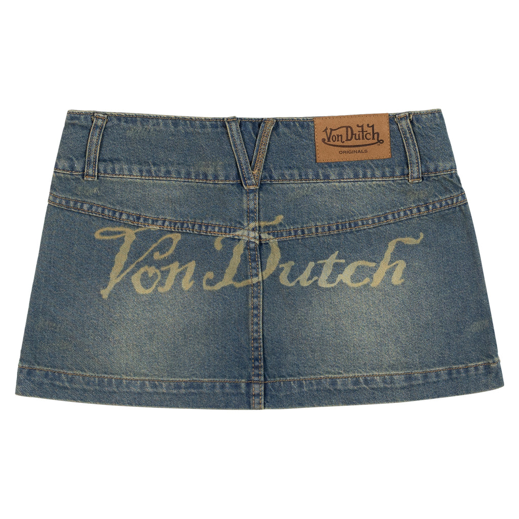 Studs Distressed Micro Mini Skirt